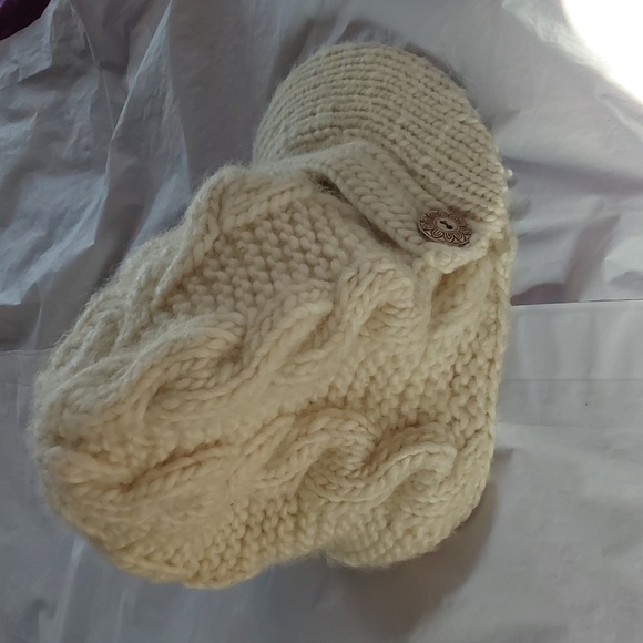 Nirvana Designs Womens Cream Cable Knit Wool Viser Broadway Hat Neutral Sz. -S/M main image 4